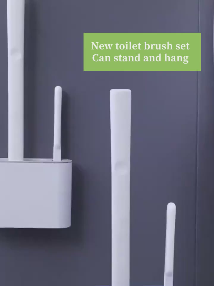 Wall Mounted Silicone Toilet Brush Set – Flexible Bathroom Cleaning Kit (Pack of 1)