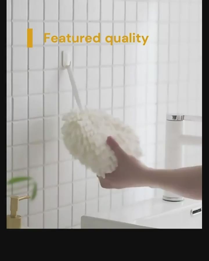 Fuzzy Ball Shaped Towel – Ultra-Soft Chenille Microfiber Hand Towel (Pack of 1)